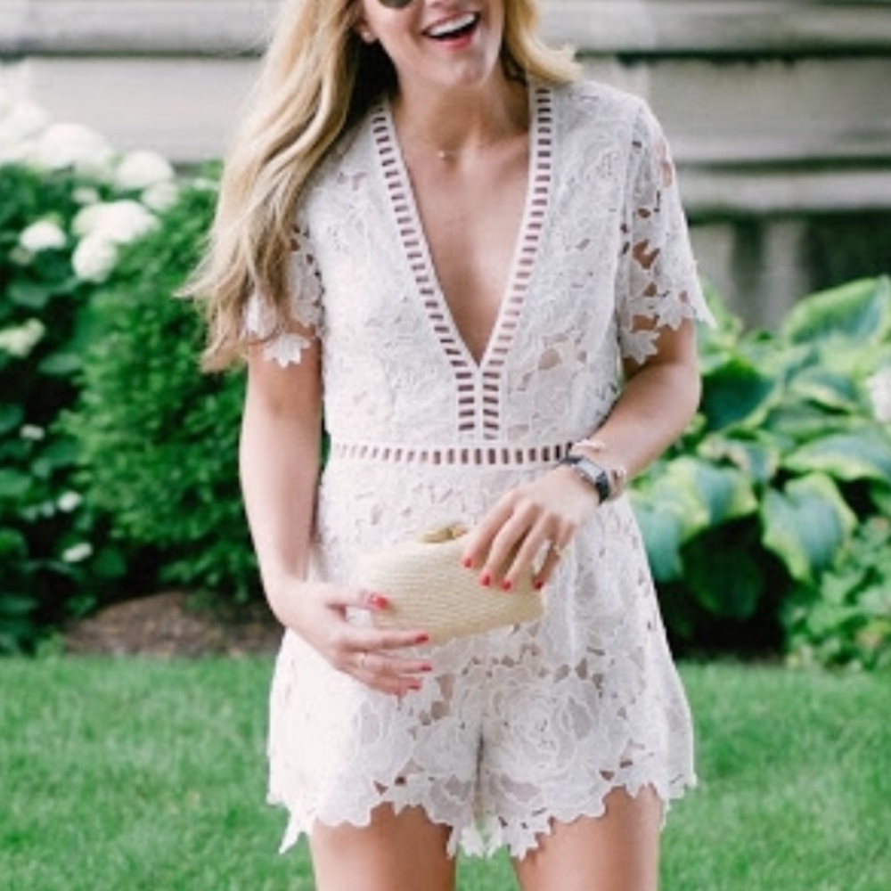 White Lace Romper - Missguided